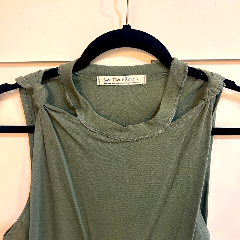 Free People sage green ‘twist’ tank.  Medium.
